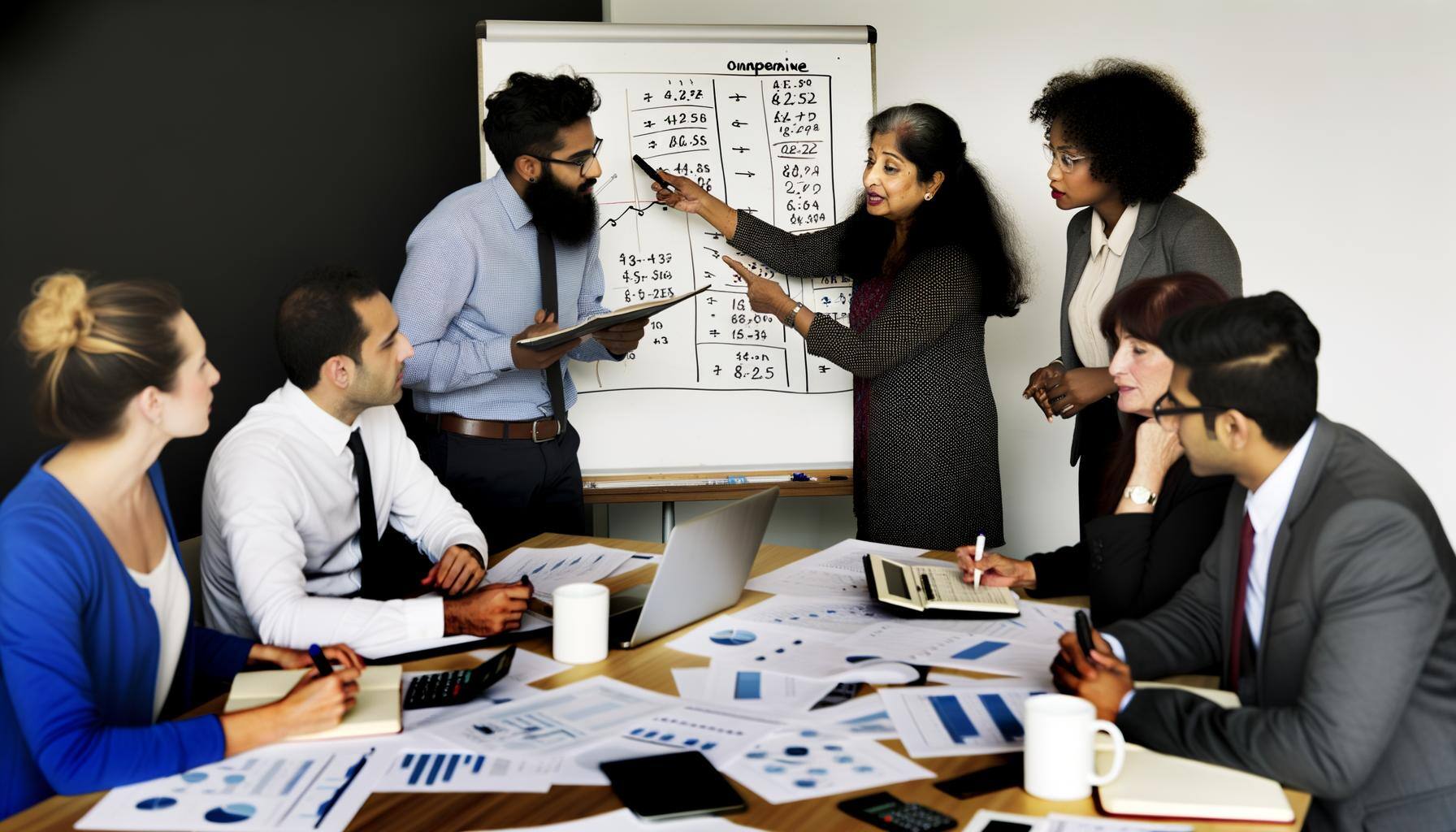 team working on a budget plan